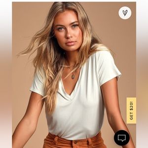 Lulu’s white T-shirt bodysuit, medium